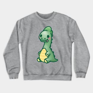 Cute Green Sauropod Dinosaur Crewneck Sweatshirt